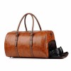 Leather Gym Bag With Shoe Compartment