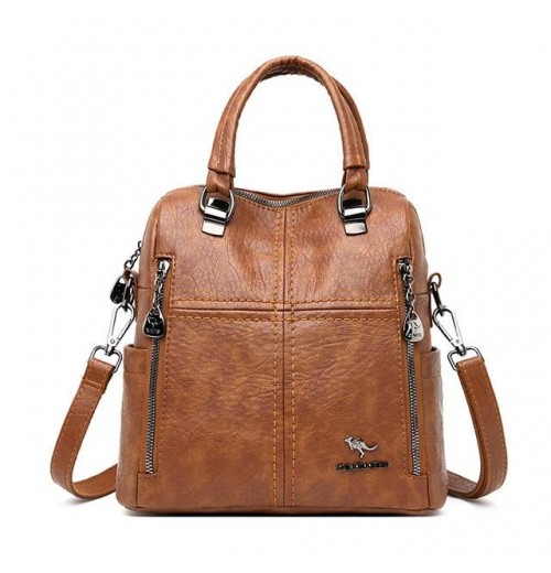 Leather Convertible Handbag